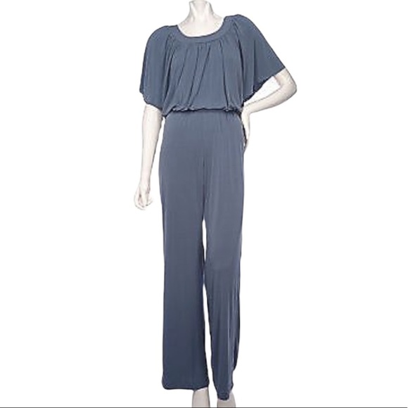 Marc Bouwer Knit Steel Blue Jumpsuit with Blouson Top | xxs - Picture 1 of 9